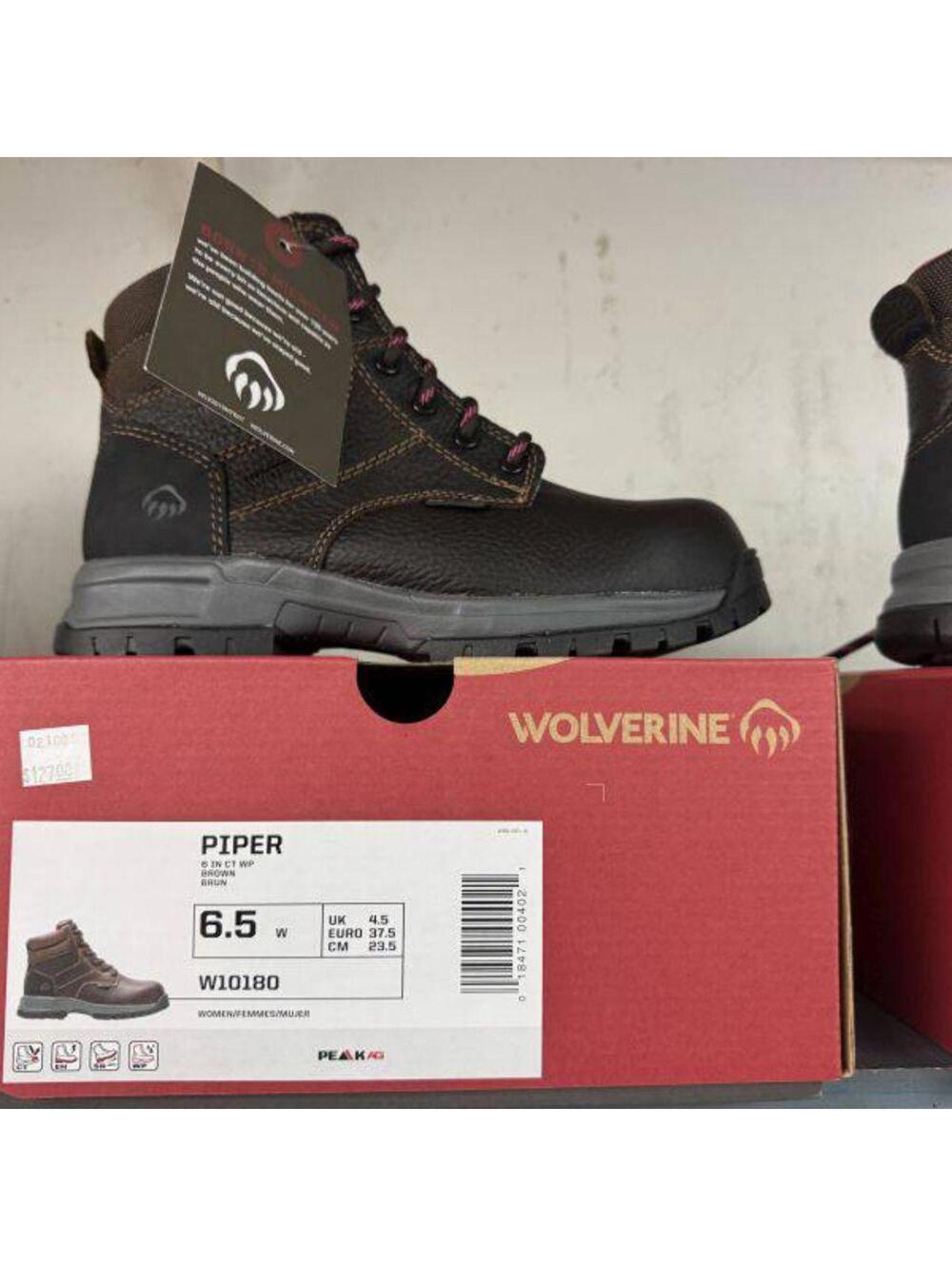 Wolverine Women’s “Piper” 6″ Brown Work Boots – Size 6.5 M (Model W10180)